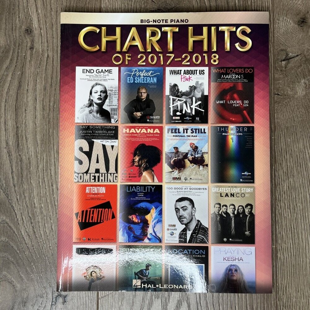 Chart Hits of 2017-2018 for Big Note Piano Songbook / Sheet Music Hal Leonard - Picture 2 of 5